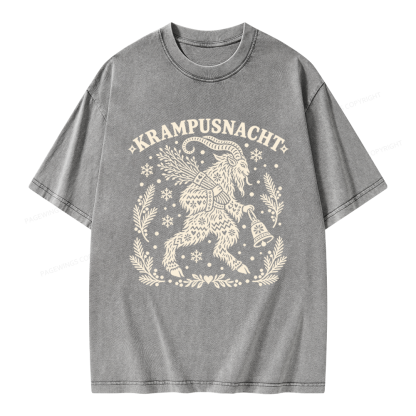 Pagewings Christmas Folk Art Unisex Washed T-shirt