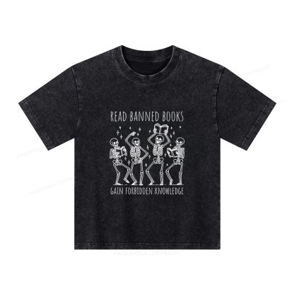 Pagewings Reading Books Tee Book Lover Gift Unisex Kids Washed T-shirt