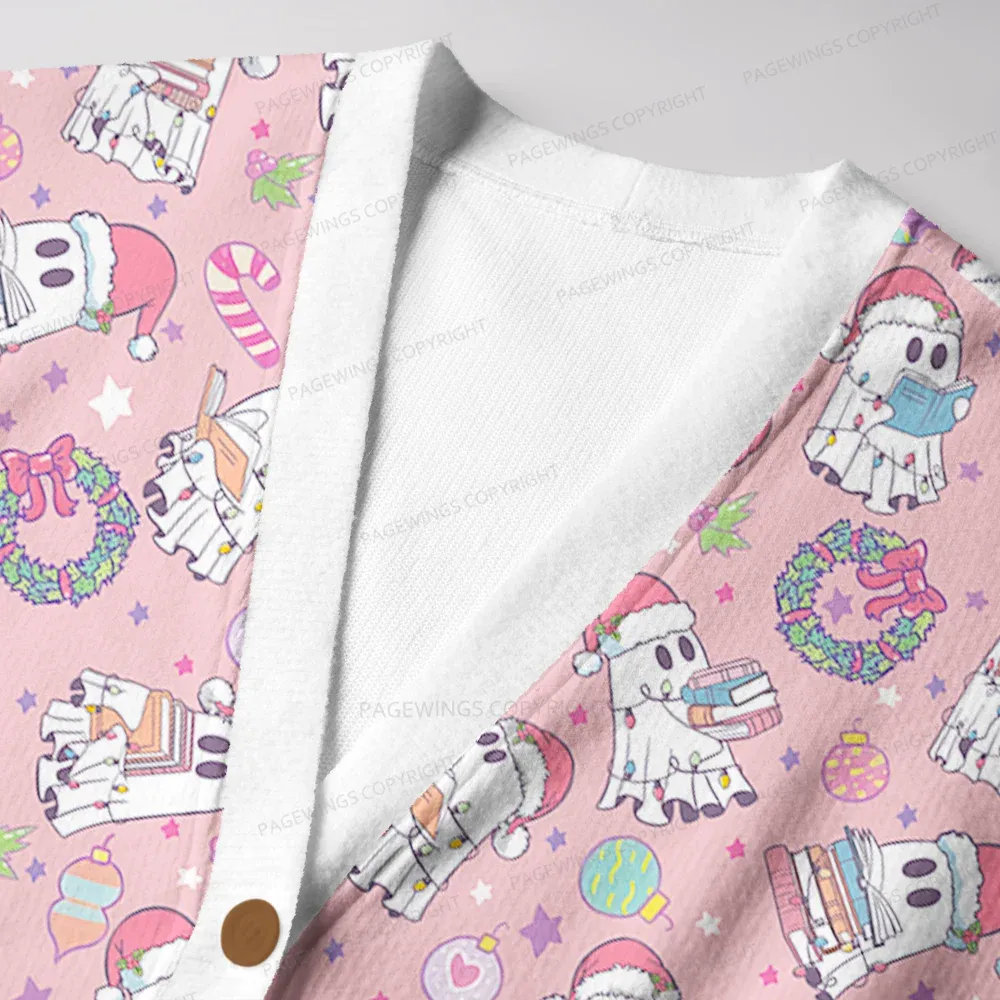 Pagewings Christmas Reading Unisex Ugly Cardigan Sweaters