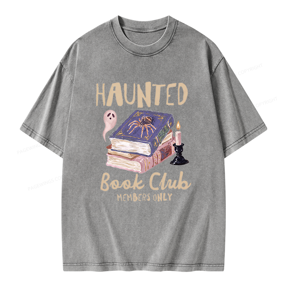 Pagewings Haunted Book Unisex Washed T-shirt