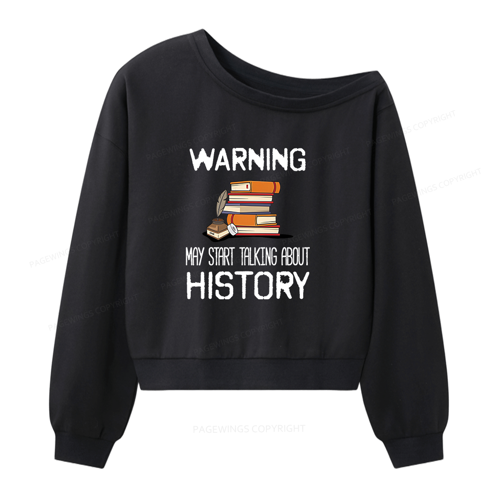 Pagewings History Lover Women Off Shoulder Sweatshirt