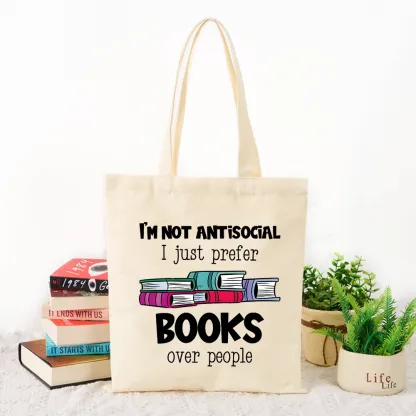 Pagewings Not Antisocial I Just Prefer Books Tote Bag