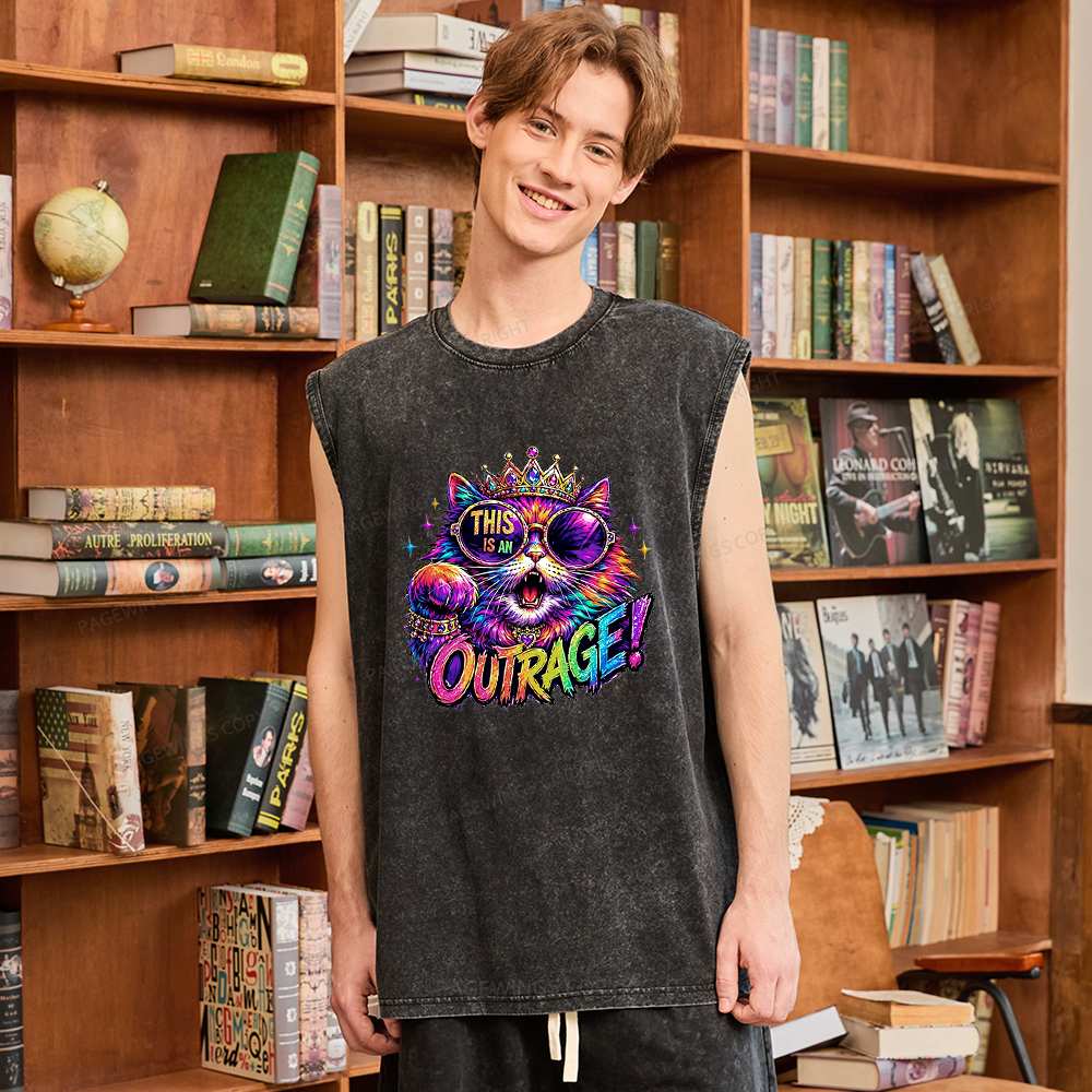 Pagewings Sci-Fi Book Lover Unisex Washed Tank Top