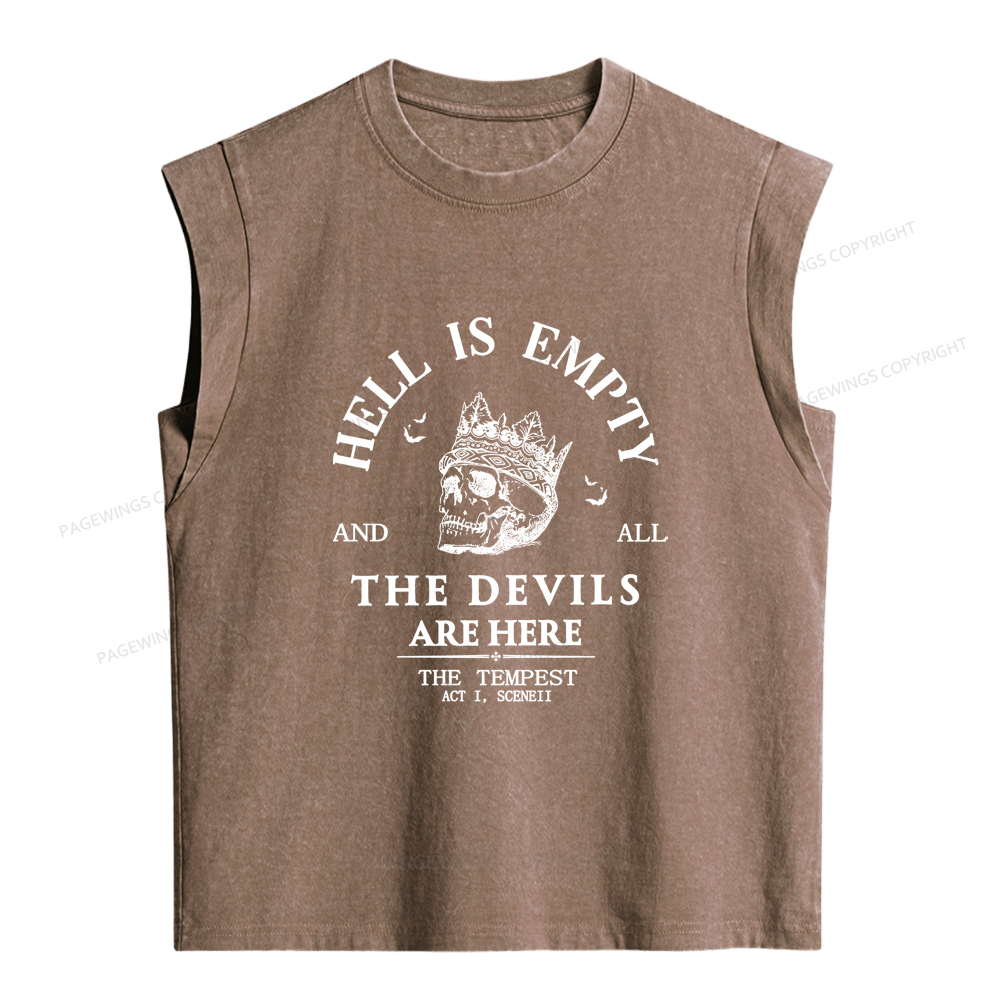 Pagewings Hell Is Empty And All The Devils Are Here Women's Washed Tank Top