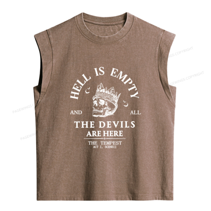 Pagewings Hell Is Empty And All The Devils Are Here Women's Washed Tank Top