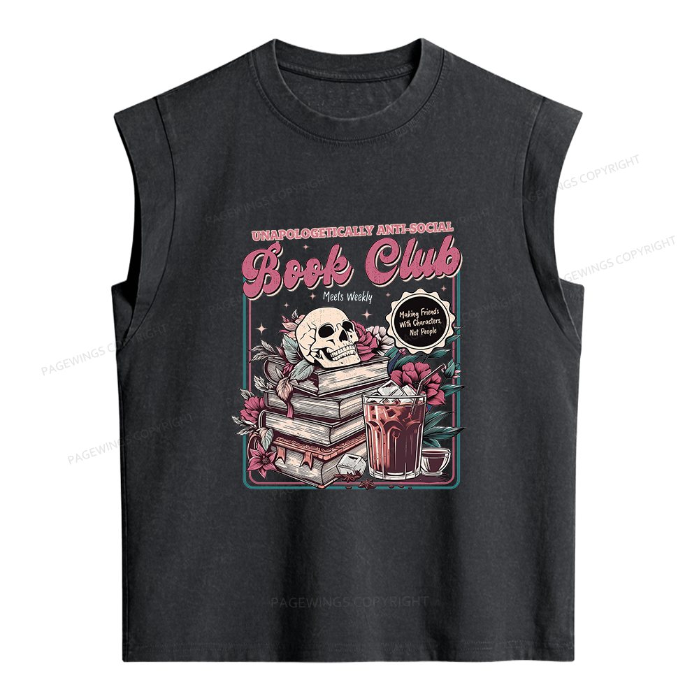 Pagewings Vintage Book Club Women's Washed Tank Top