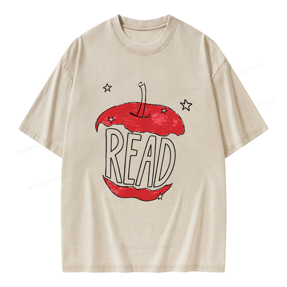 Pagewings Read Apple Unisex Washed T-shirt