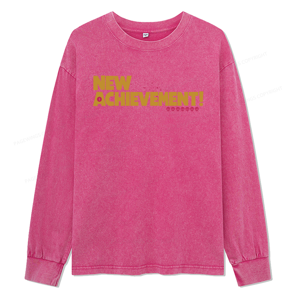 Pagewings New Achievement Unisex Washed Long Sleeve T-shirt