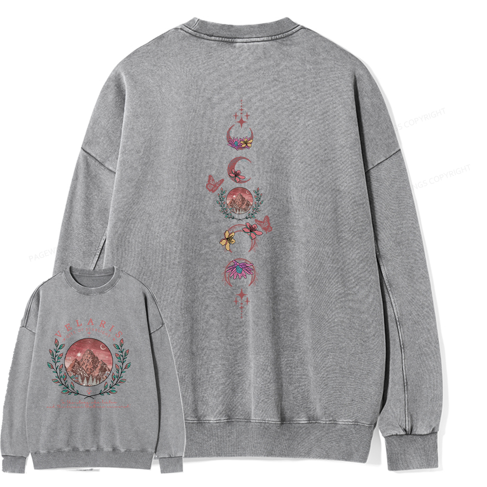 Pagewings Velaris City Of Starlight Unisex Washed Sweatshirt
