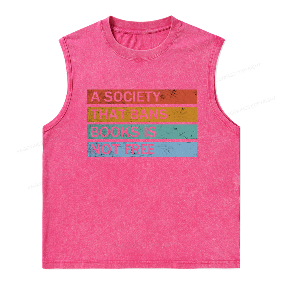 Pagewings Banned Books Shirt, Read Banned Books Unisex Washed Tank Top