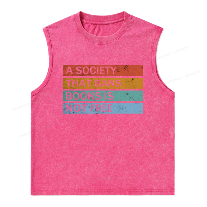 Pagewings Banned Books Shirt, Read Banned Books Unisex Washed Tank Top