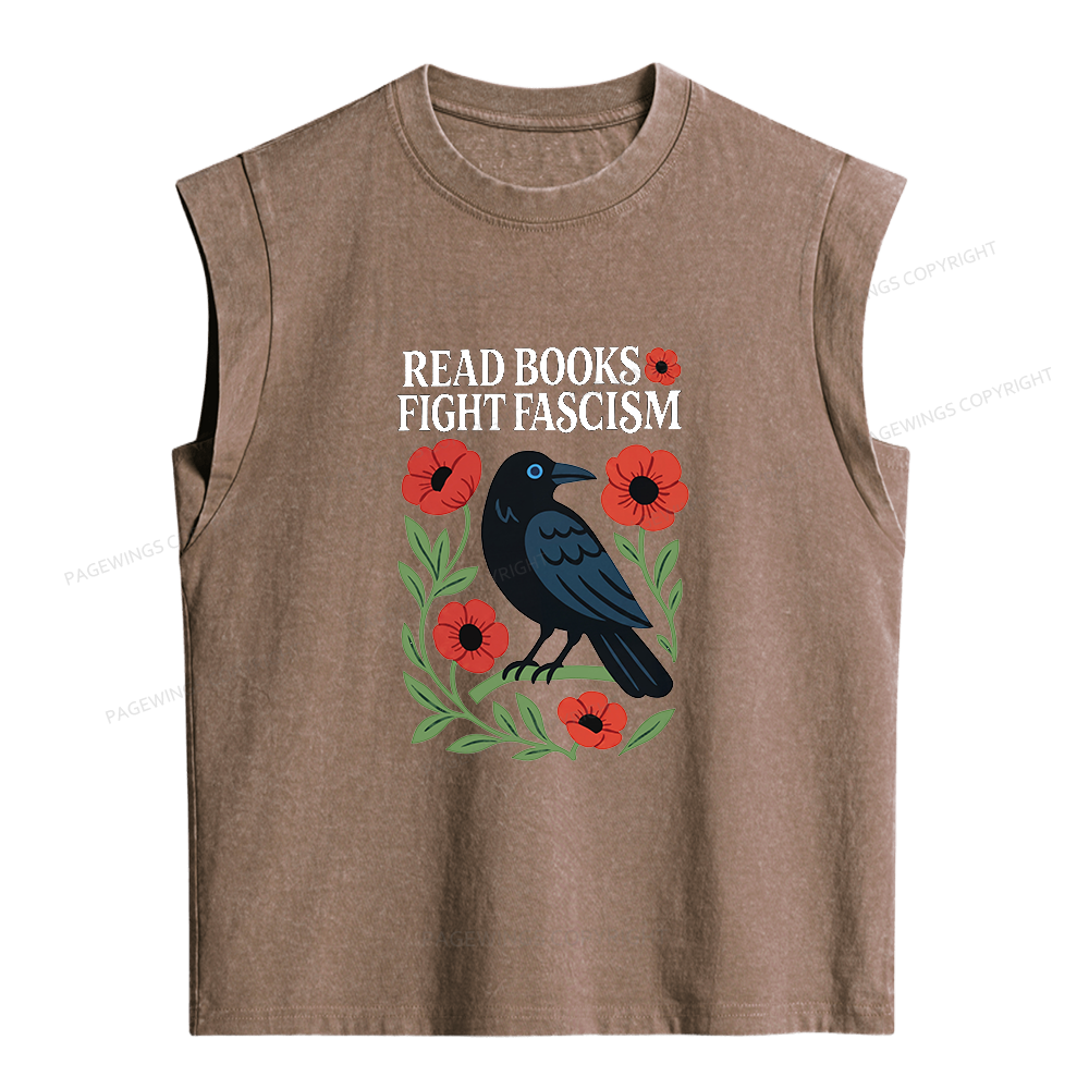 Pagewings Fight Fascism Women's Washed Tank Top