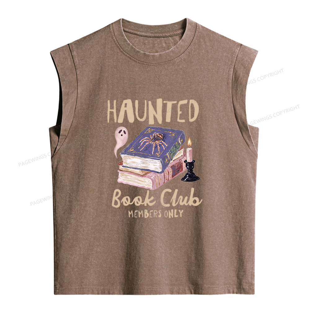 Pagewings Haunted Book Women's Washed Tank Top