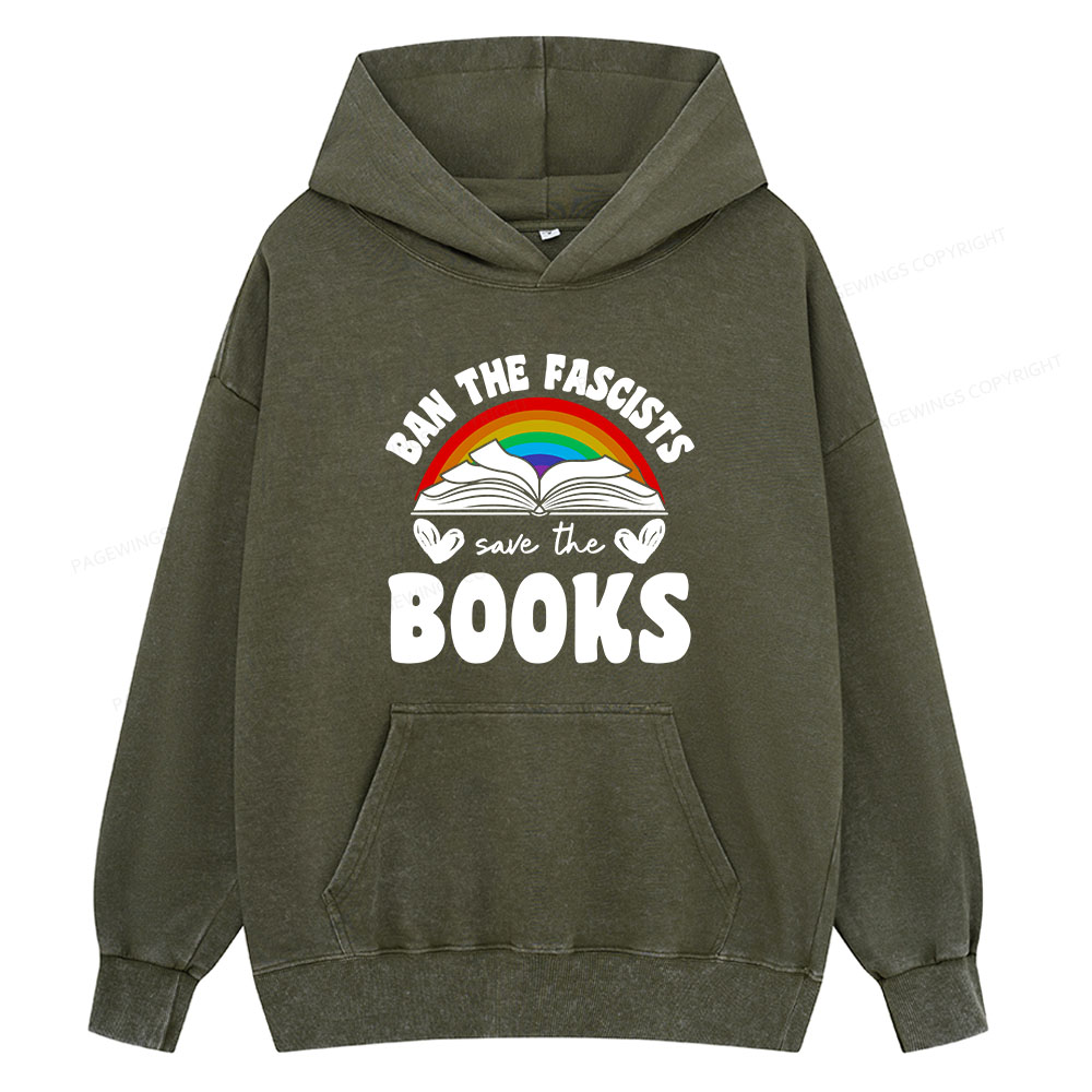 Pagewing Banned books Unisex Washed Hoodie