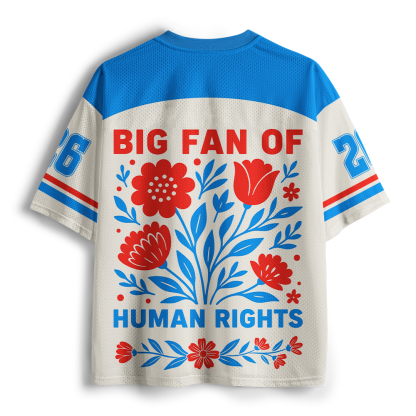 Pagewings Big Fan Of Human Rights Unisex Mesh Jersey