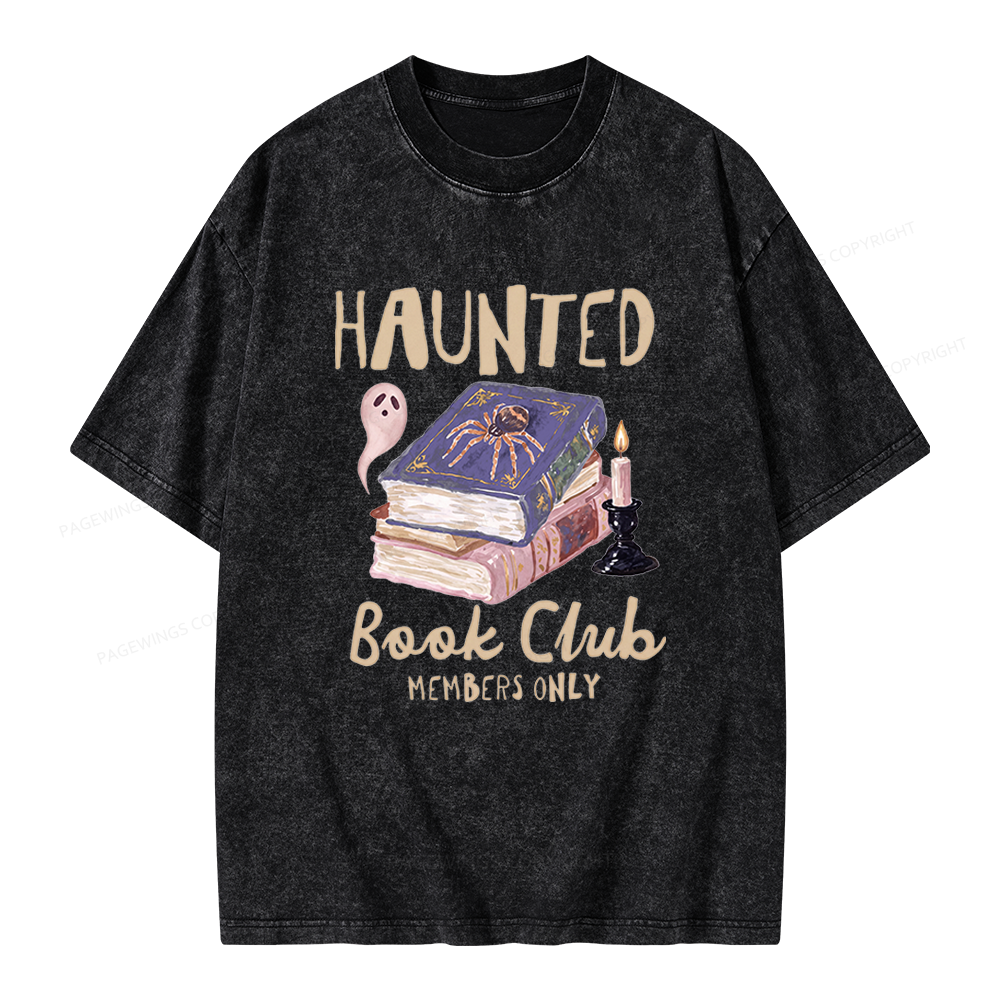 Pagewings Haunted Book Unisex Washed T-shirt