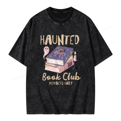 Pagewings Haunted Book Unisex Washed T-shirt