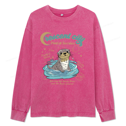 Pagewings Crescent City Postal Service Unisex Washed Long Sleeve T-shirt