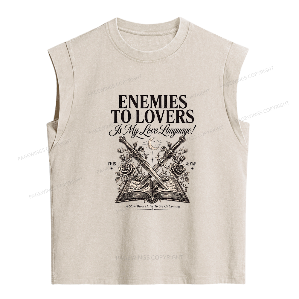 Pagewings Enemies to Lovers Women's Washed Tank Top