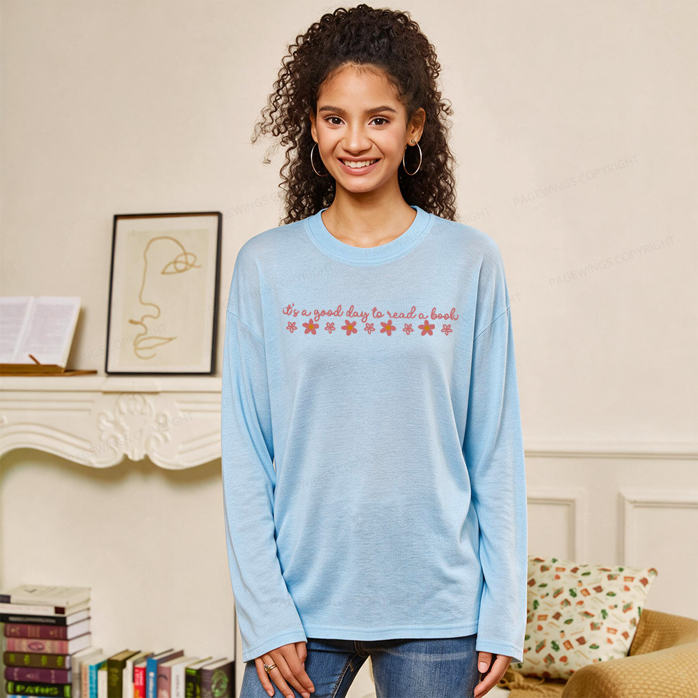 Pagewings Its A Good Day To Read Unisex Lightweight Long Sleeve T-Shirt