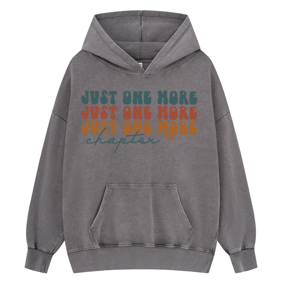 Pagewings Just One More Chapter Unisex Washed Hoodie