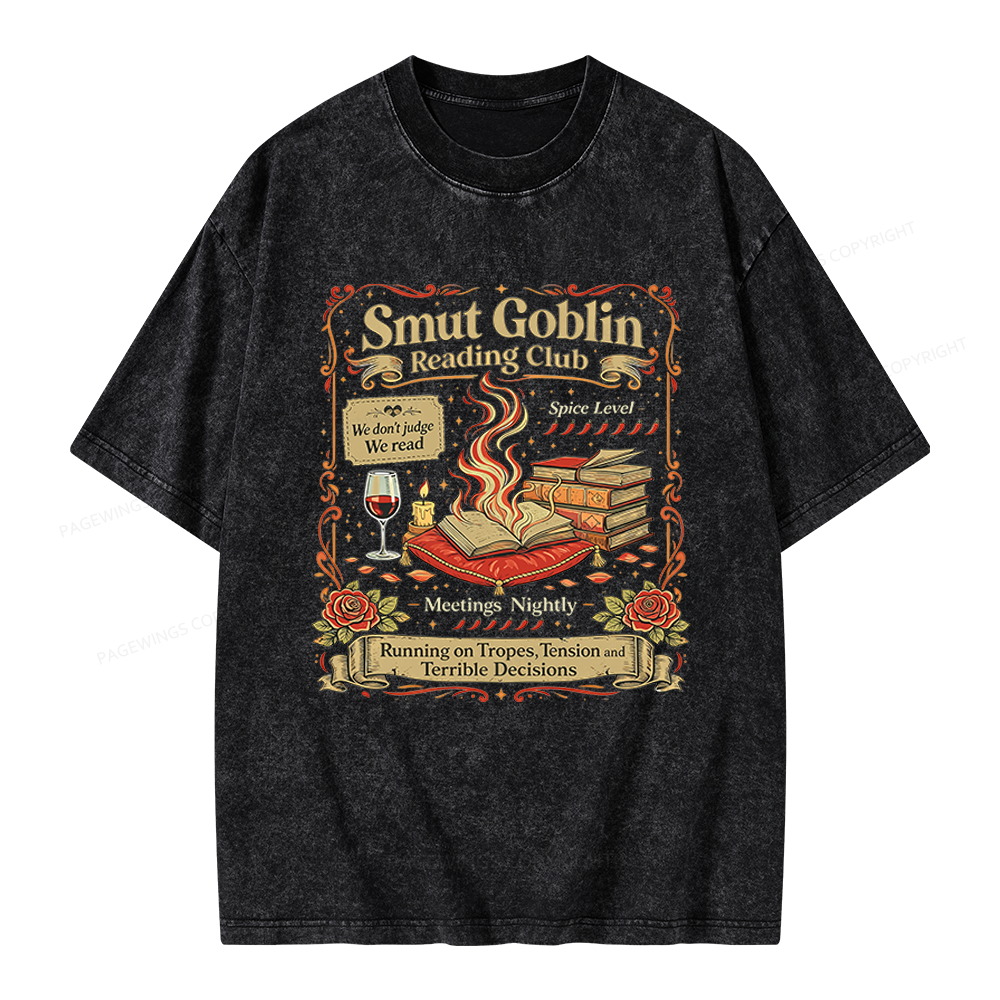 Pagewings Smut Goblin Unisex Washed T-shirt