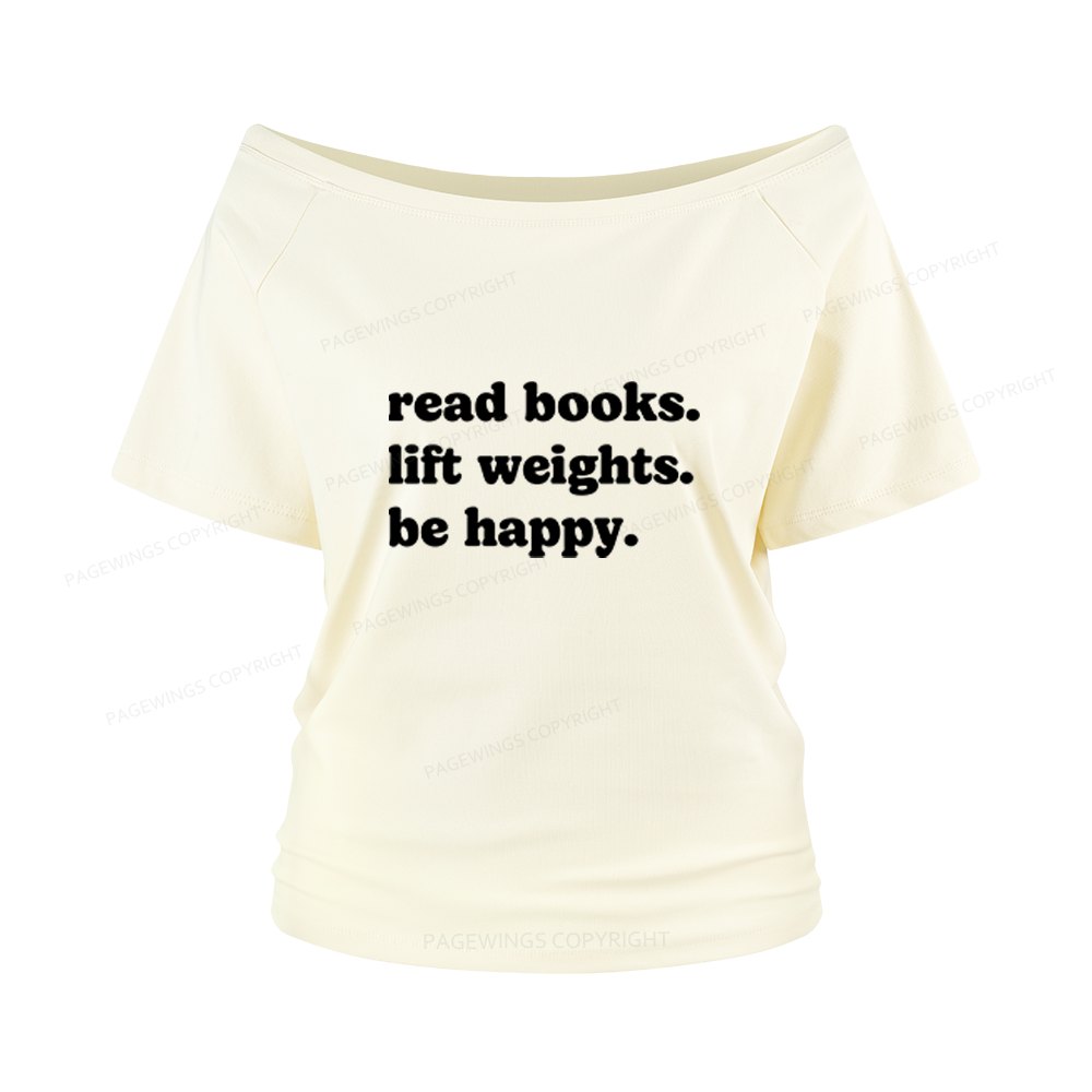 Pagewings Book Lover Gym Women Off Shoulder T-shirts