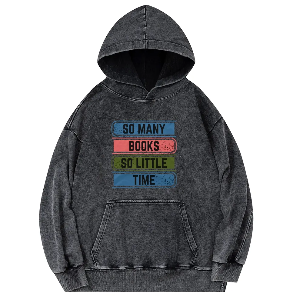Pagewings So Many Books So Little Time Unisex Washed Hoodie