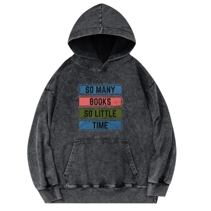 Pagewings So Many Books So Little Time Unisex Washed Hoodie