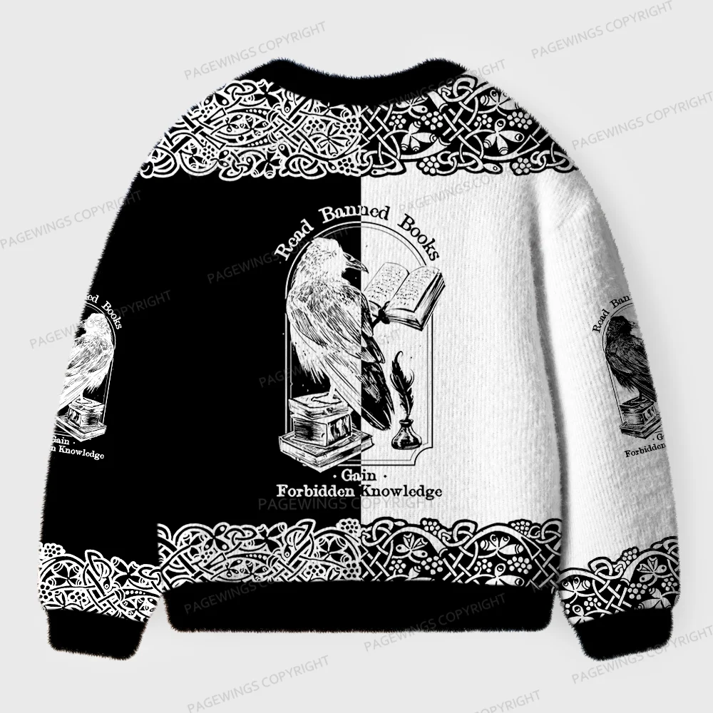 Pagewings Read Banned Books Unisex Ugly Cardigan Sweaters