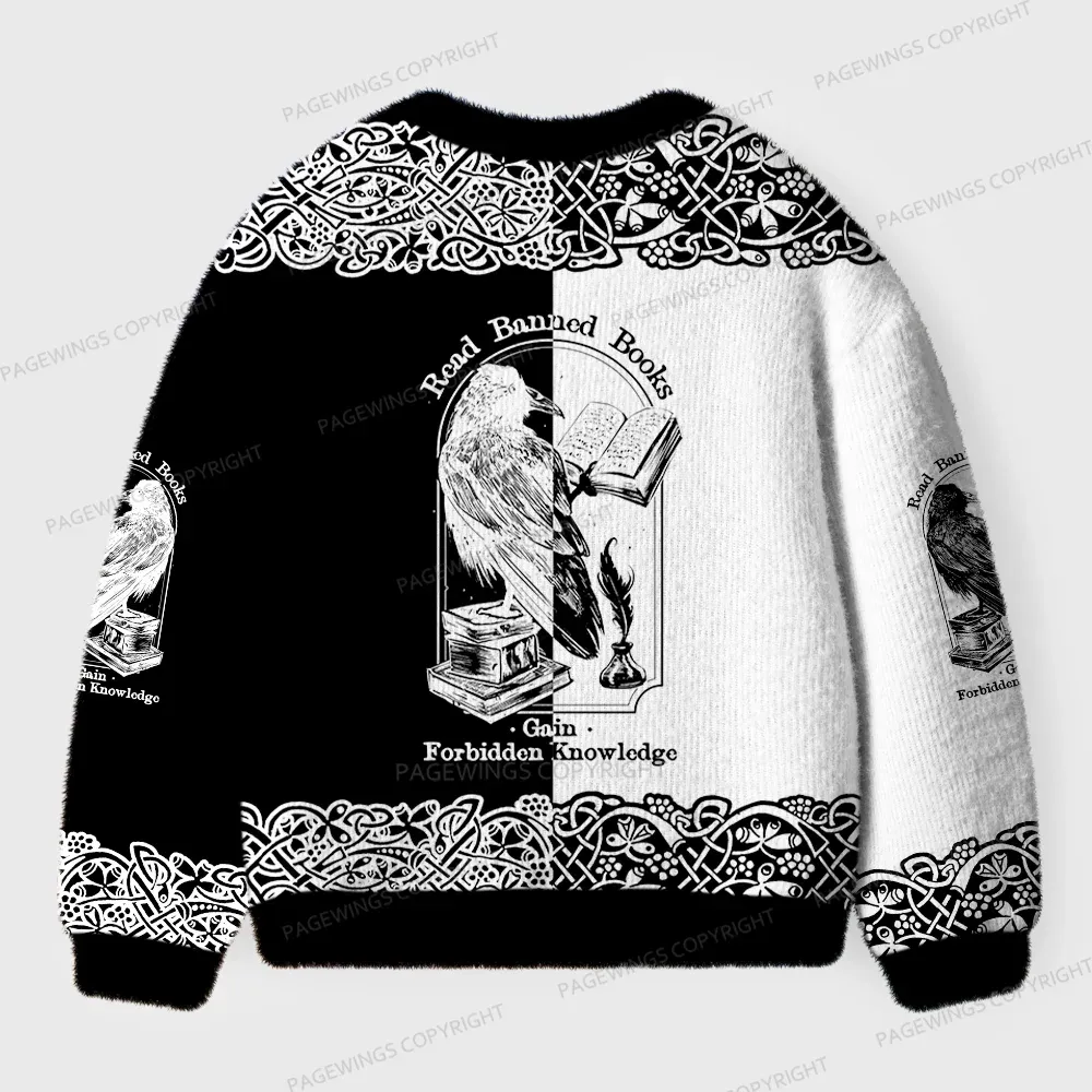 Pagewings Read Banned Books Unisex Ugly Cardigan Sweaters