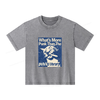 Pagewings What's More Punk Than The Public Library Unisex Kids Washed T-shirt