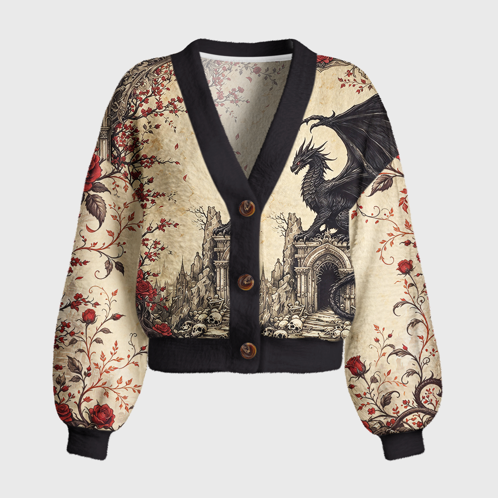 Pagewings Fantasy Bookish Women's Cardigan Sweater
