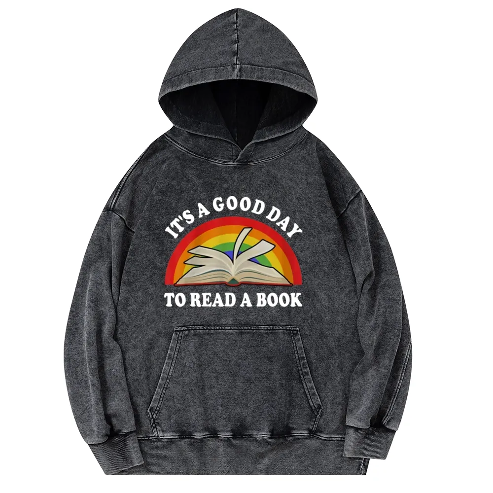 Pagewings It‘s A Good Day To Read A Book Unisex Washed Hoodie
