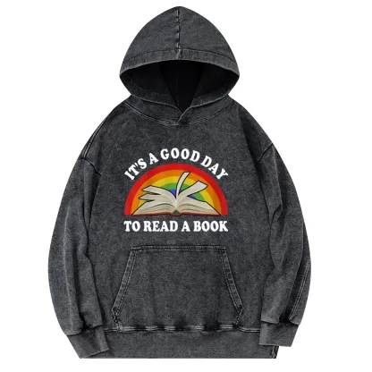 Pagewings It‘s A Good Day To Read A Book Unisex Washed Hoodie