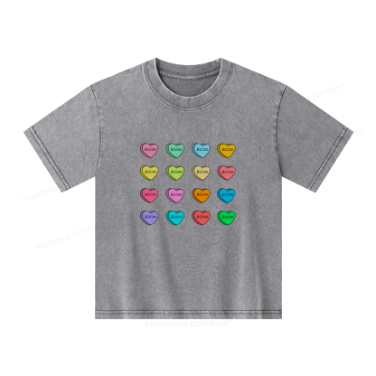 Pagewings Valentine's Day Librarian Unisex Kids Washed T-shirt