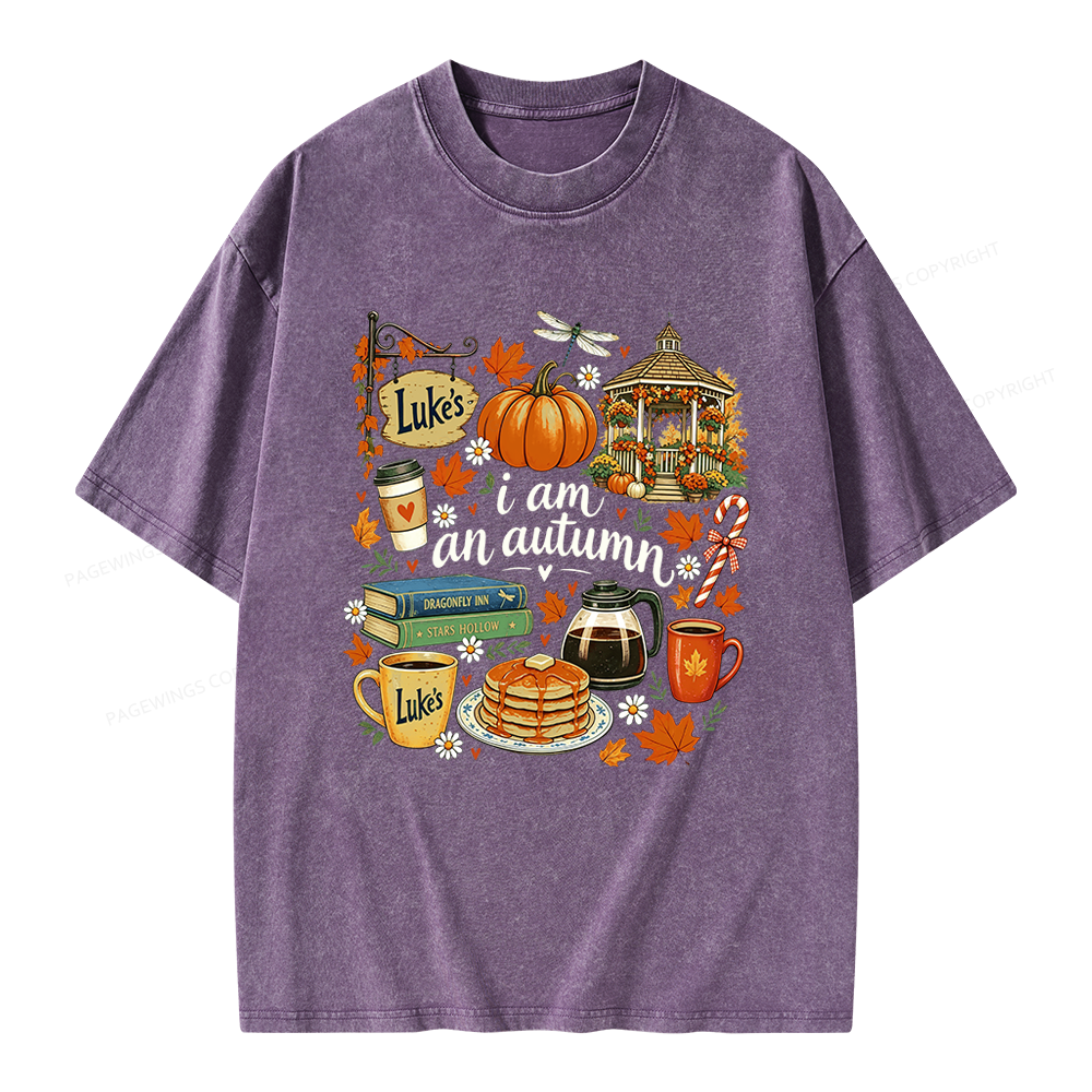 Pagewings I Am an Autumn Unisex Washed T-shirt