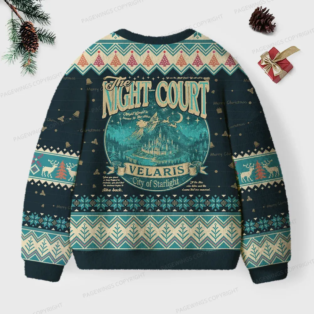 Pagewings The Night Court Velaris City Of Starlight Unisex Ugly Knit Sweatshirt