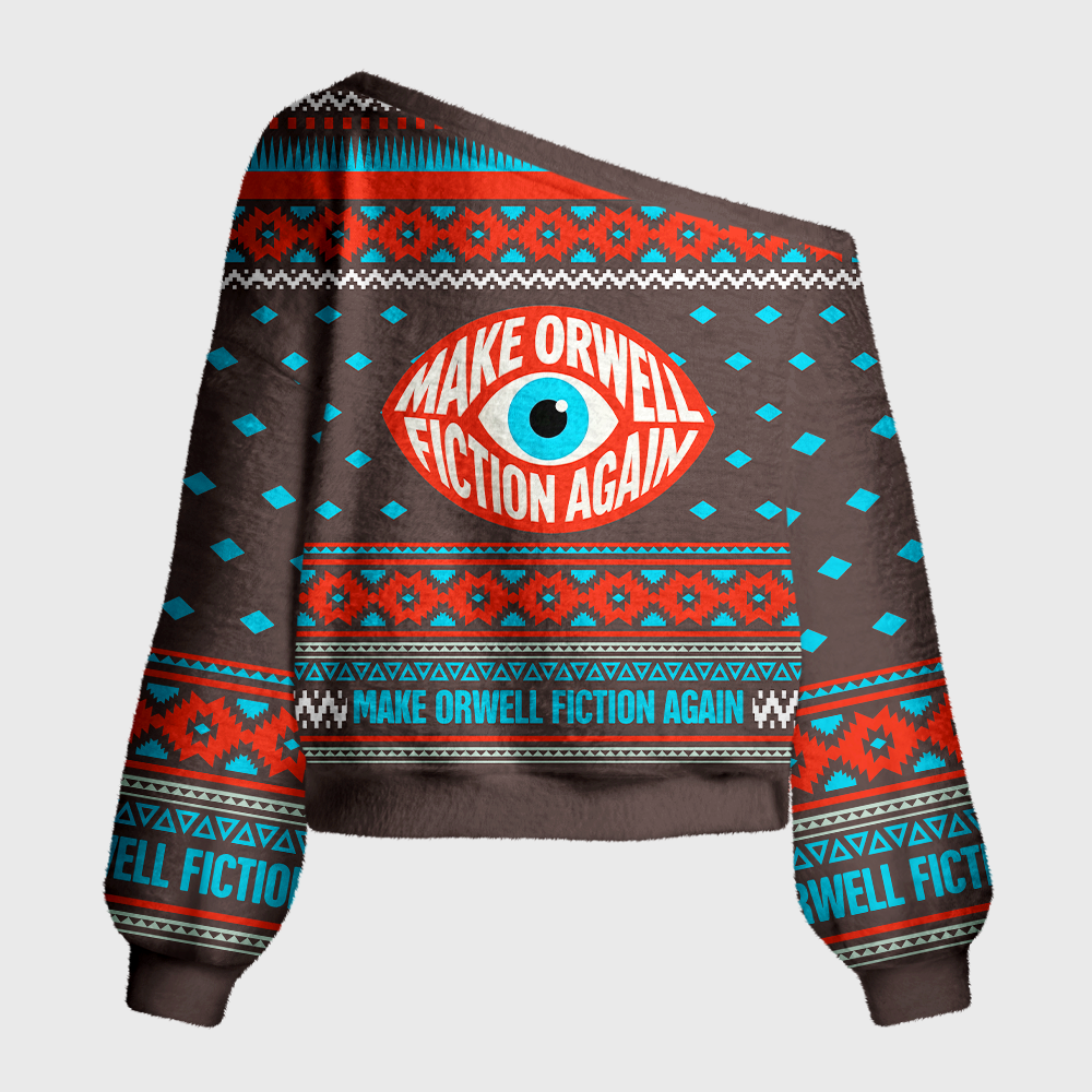 Pagewings Book Lover Off Shoulder Ugly Knit Sweater