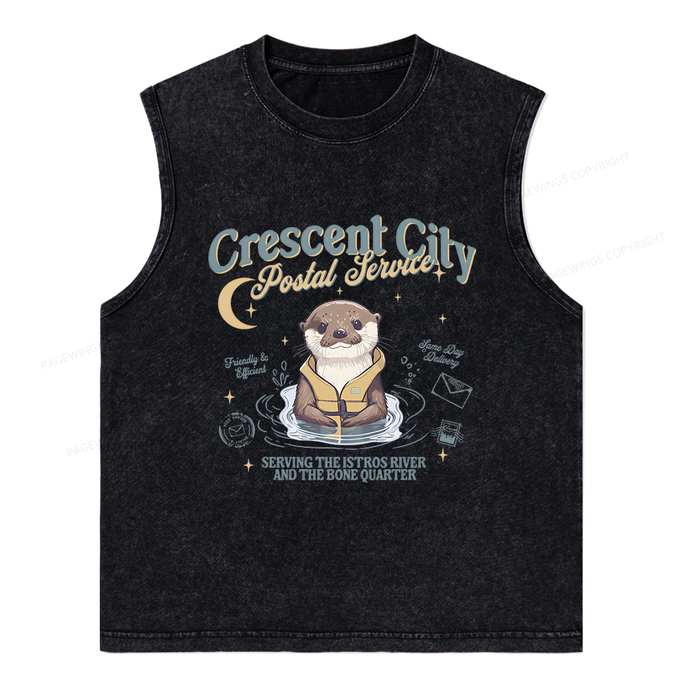 Pagewing Reading Fantasy Bookish Unisex Washed Tank Top