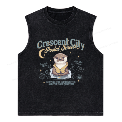 Pagewing Reading Fantasy Bookish Unisex Washed Tank Top