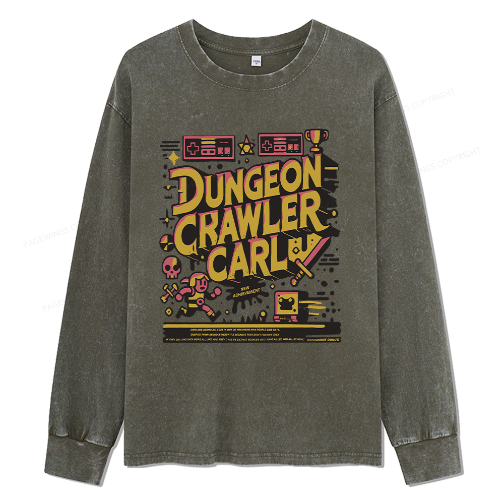 Pagewings Book New Achievement Unisex Washed Long Sleeve T-shirt