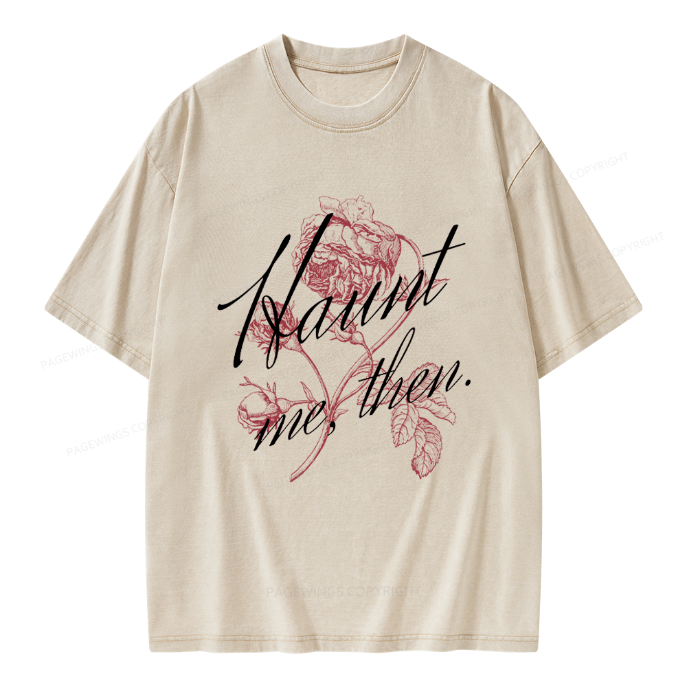Pagewings Haunt Me Unisex Washed T-shirt