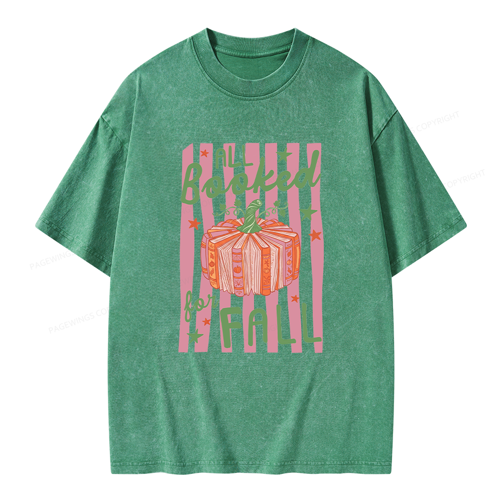 Pagewings All Booked for Fall Unisex Washed T-shirt