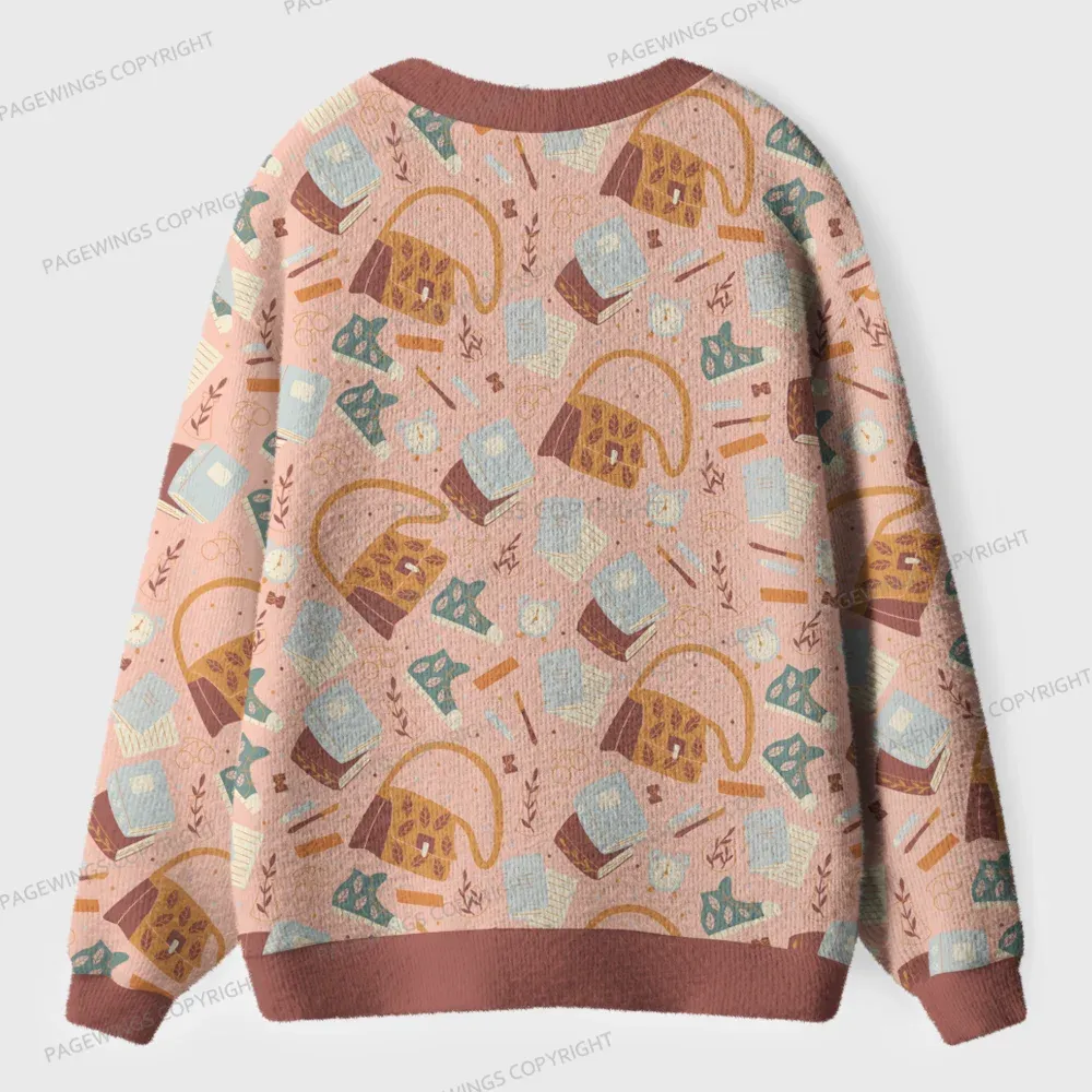 Pagewings Cozy Reading Unisex Ugly Cardigan Sweaters
