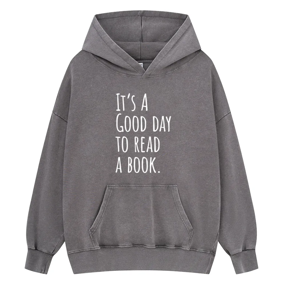Pagewings It's A Good Day To Read A Book Unisex Washed Hoodie