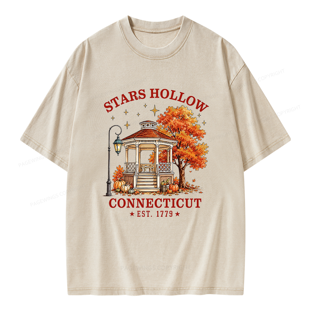 Pagewings Holloween Bookish Unisex Washed T-shirt