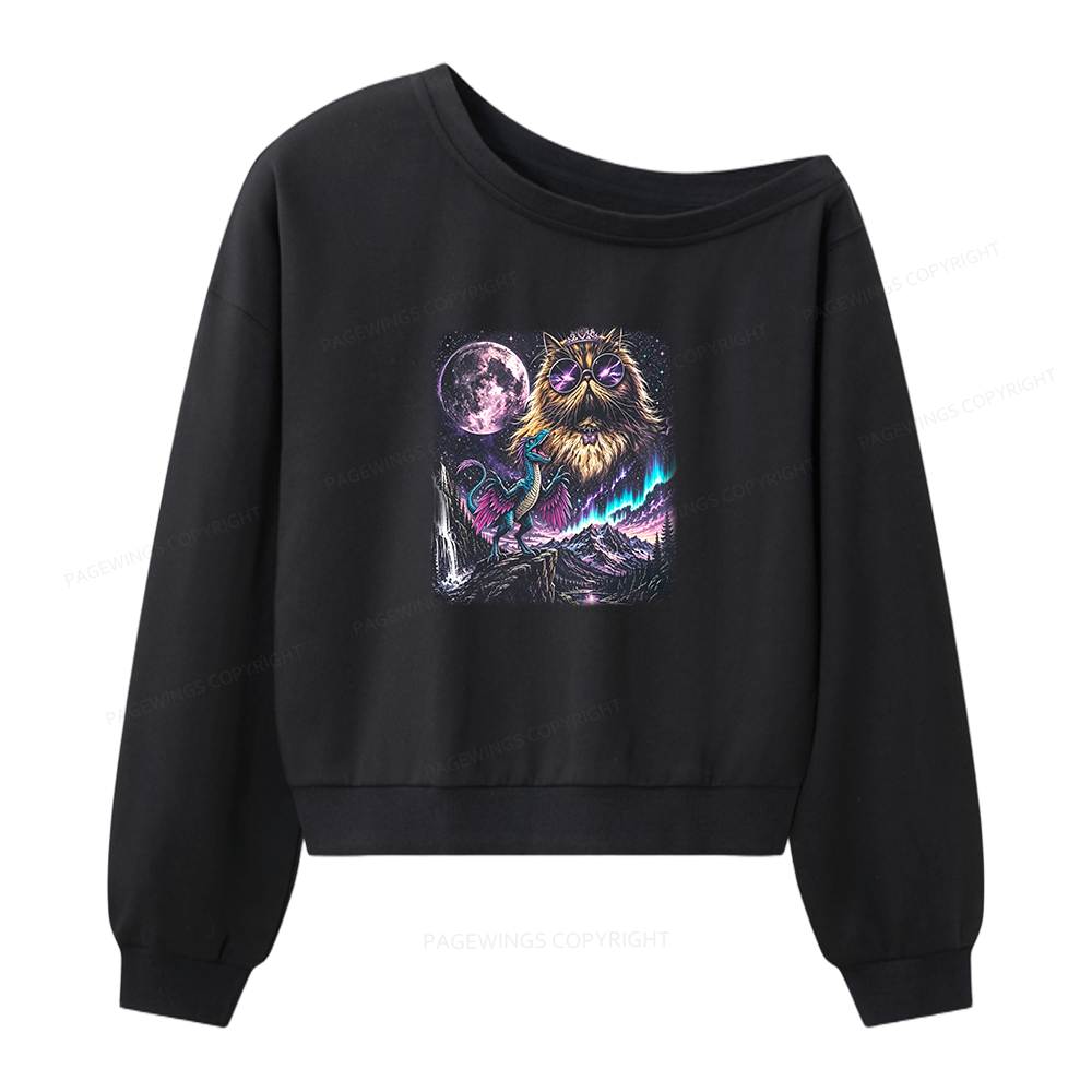 Pagewings Sci Fi Books Lover Women Off Shoulder Sweatshirt