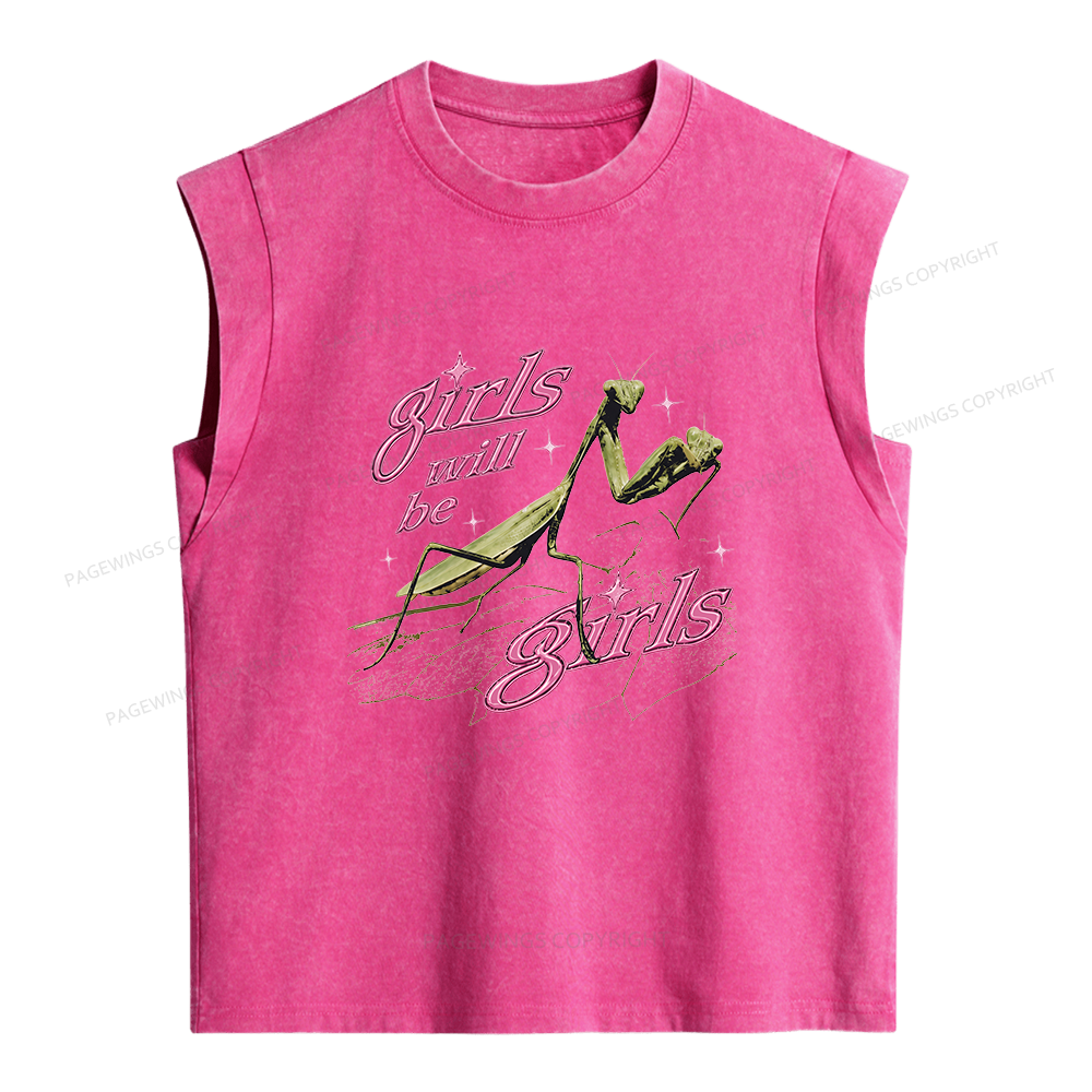 Pagewings Girls Will Be Girls Women's Washed Tank Top