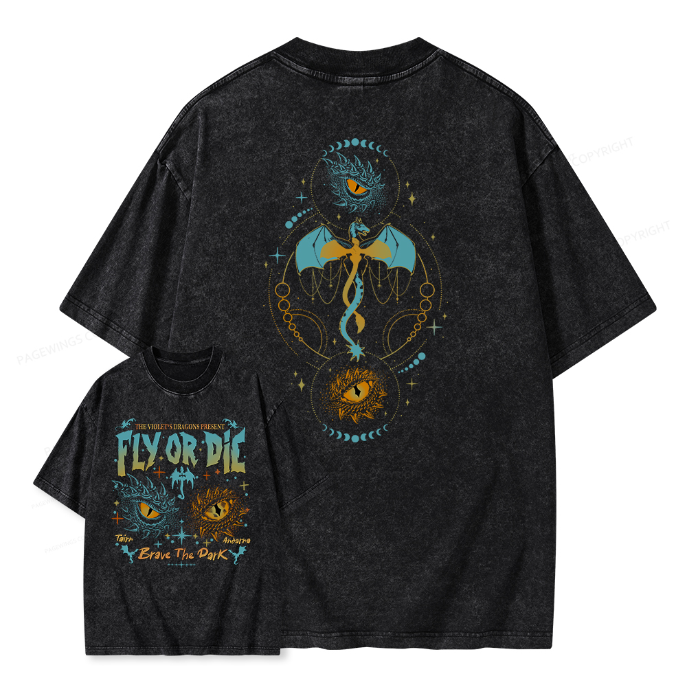 Pagewings Fly Or Die Unisex Washed T-shirt